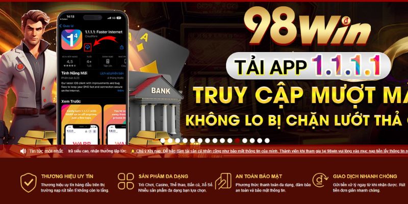 Giới thiệu ứng dụng di động của 98Win